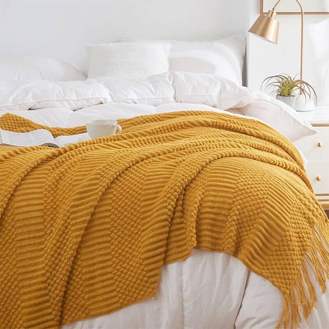 Waffle Stripe 50x60 Inch Throw Blanket