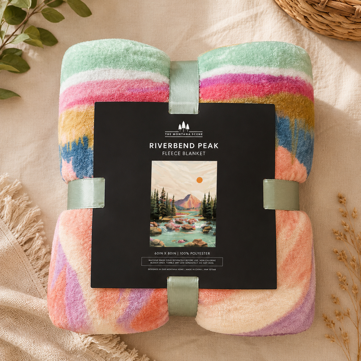Riverbend Peak Lightweight Fleece Blanket