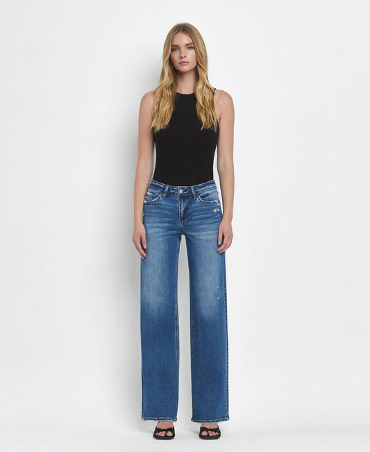 Mid Rise Wide Leg Jeans