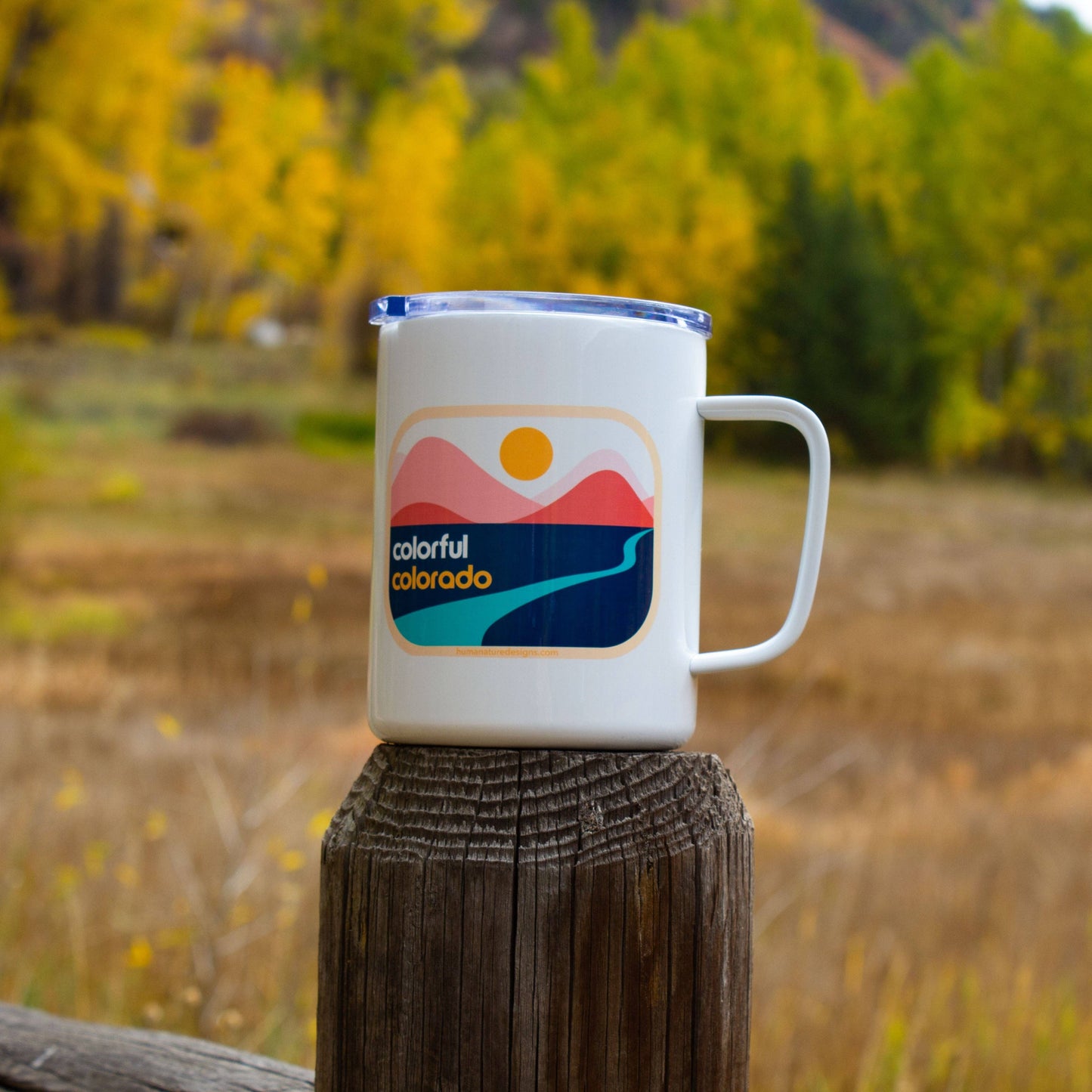 Colorful Colorado Travel Mug - Stainless Steel 12 oz