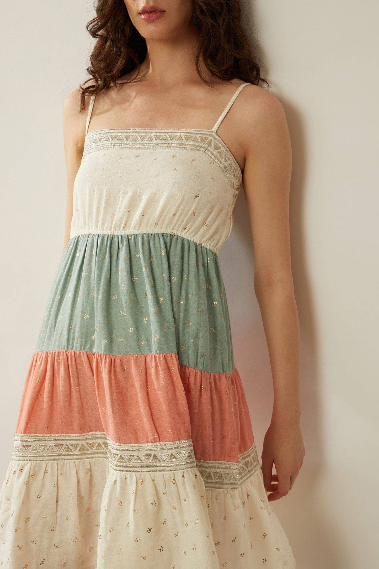 Color Stripe Babydoll Dress