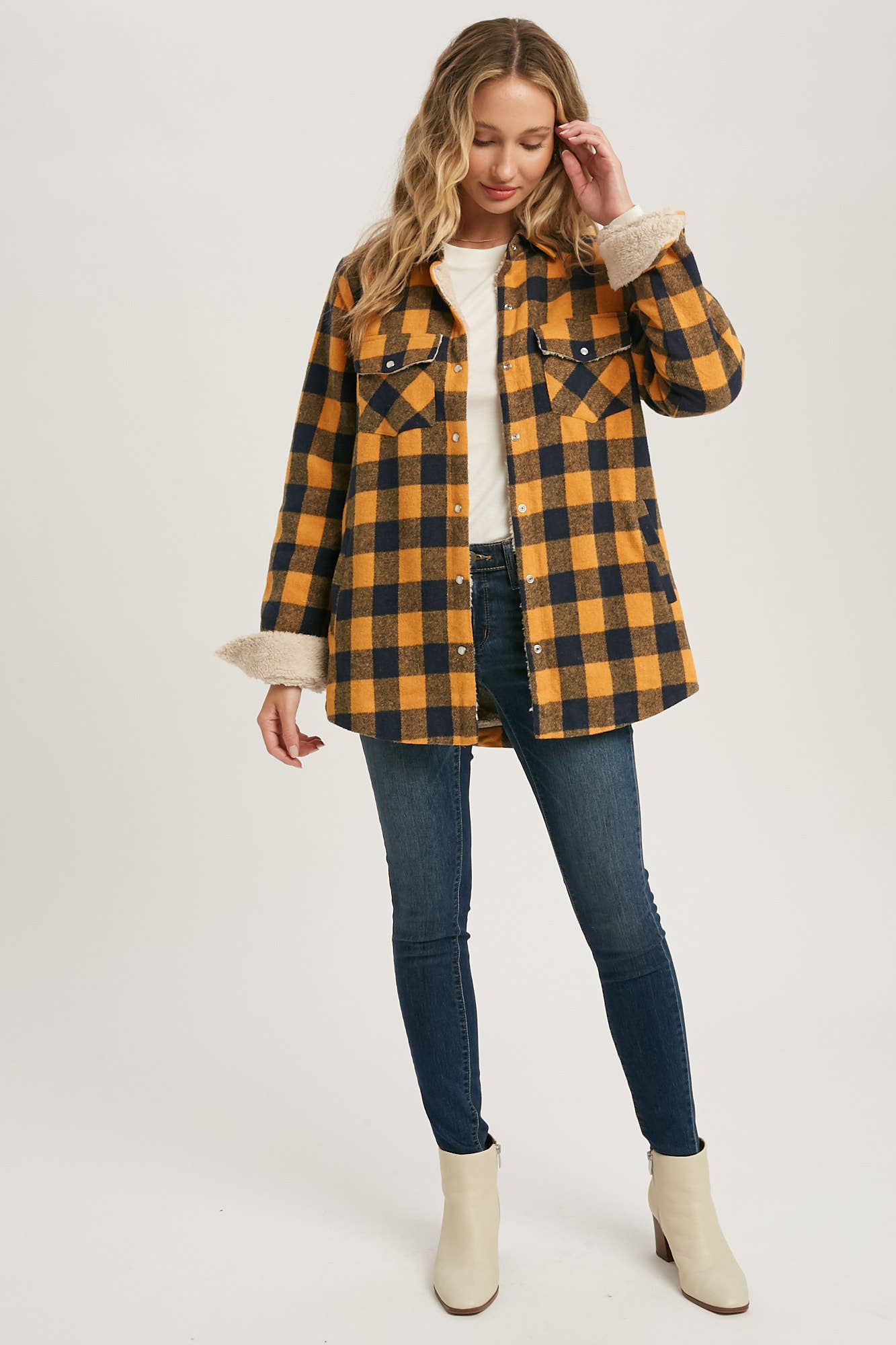 Buffalo Plaid Sherpa-Lined Shacket