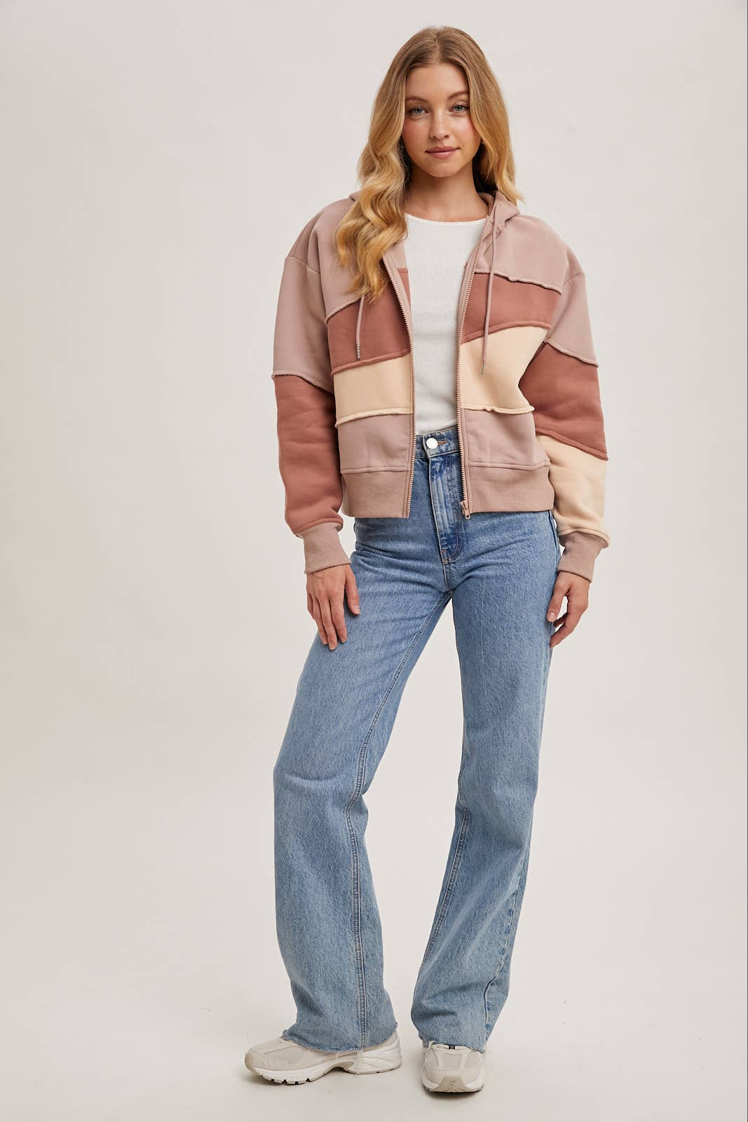 Patchwork Zipper Hoodie Jacket