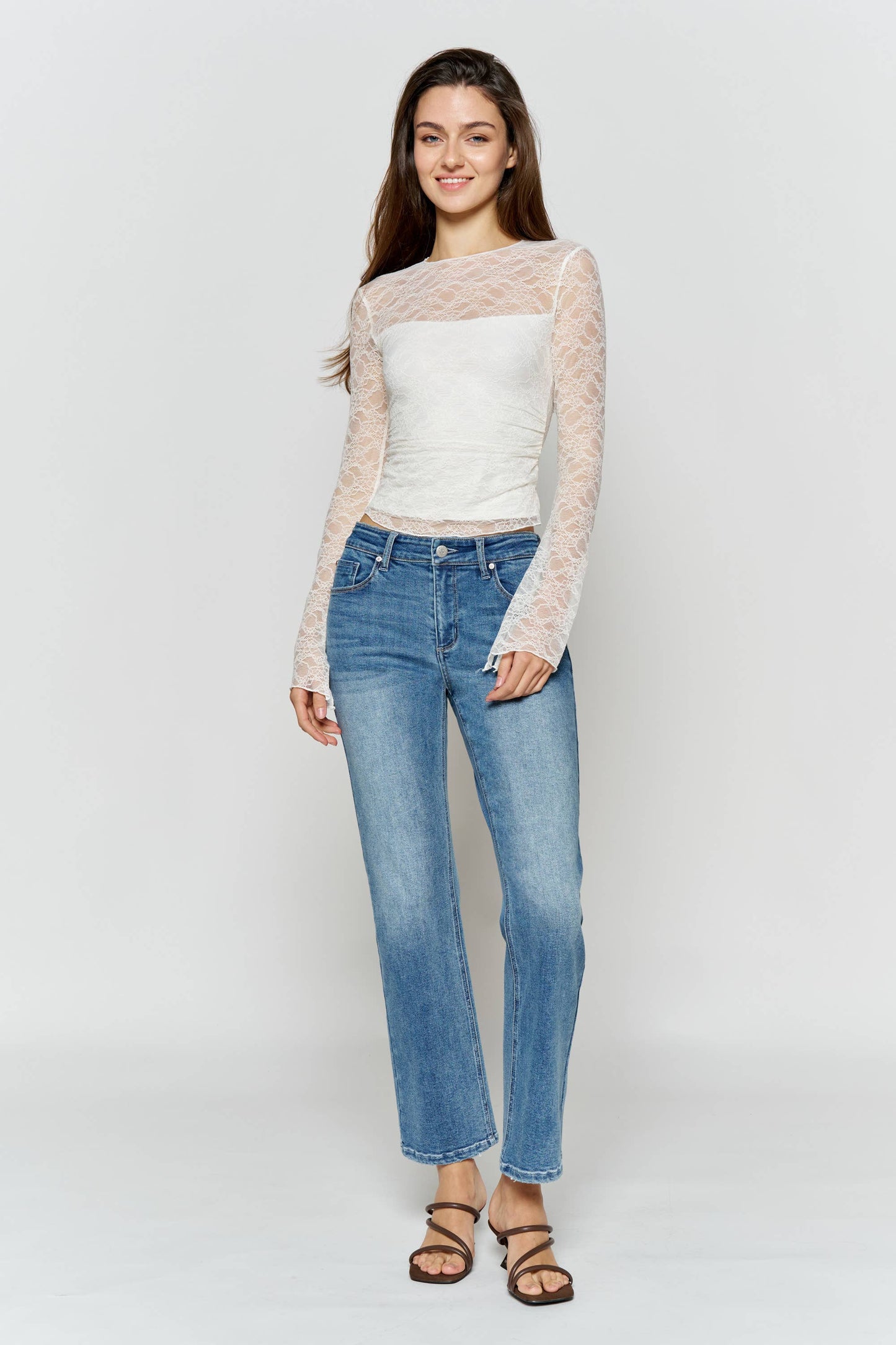 OPEN PACK High Rise Straight Jeans WEP3733