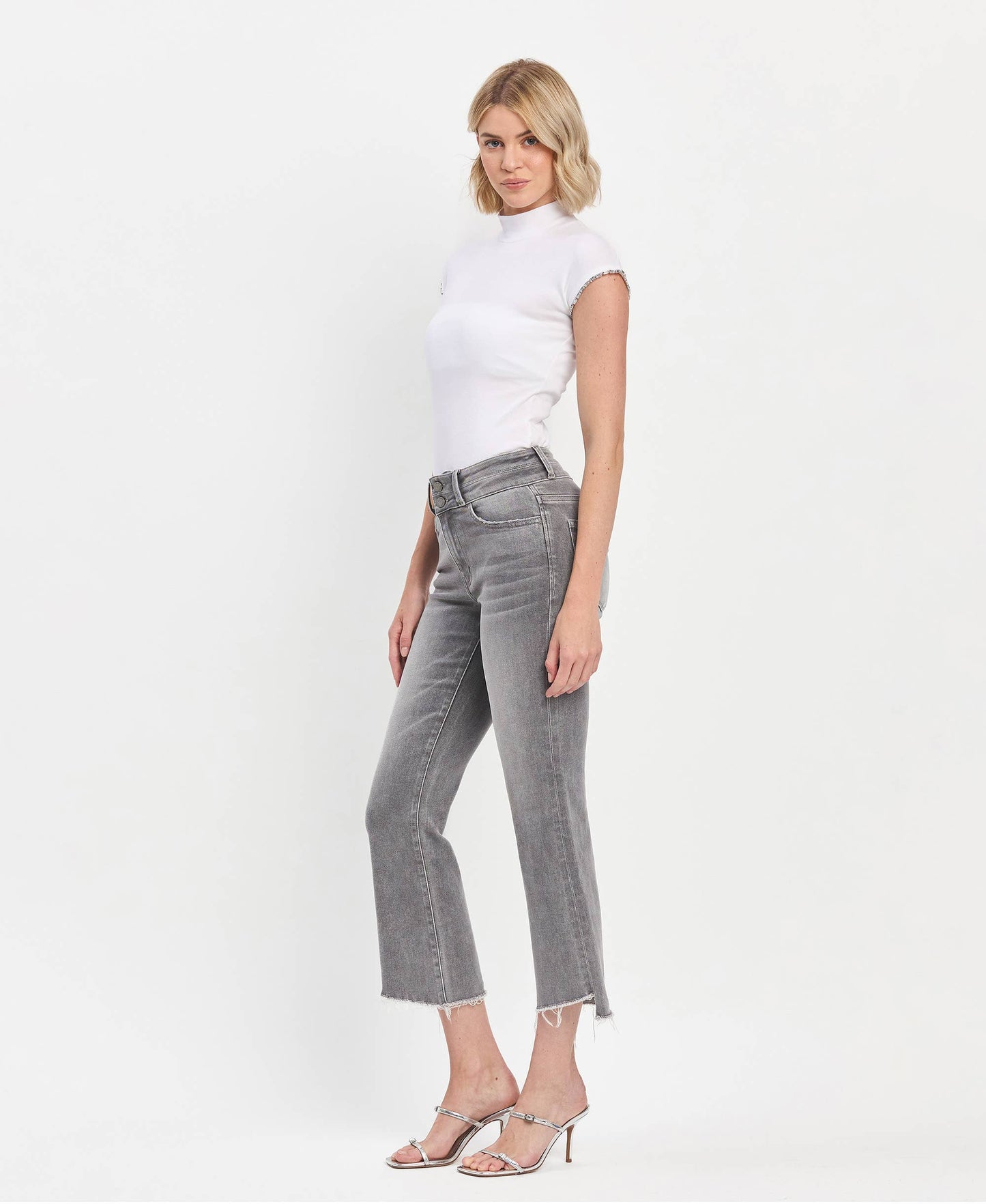 High Rise Bootcut Cropped Jeans
