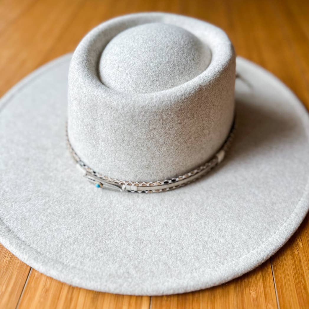 Faux Leather Trim Fedora