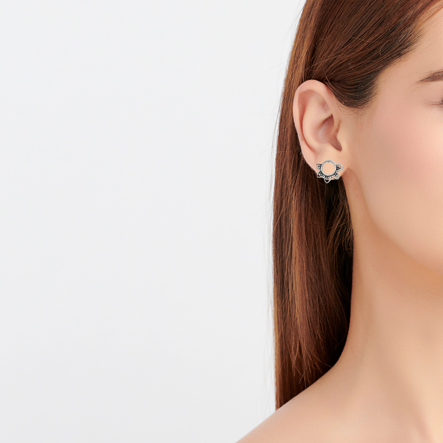 Sterling ethnic stud earring