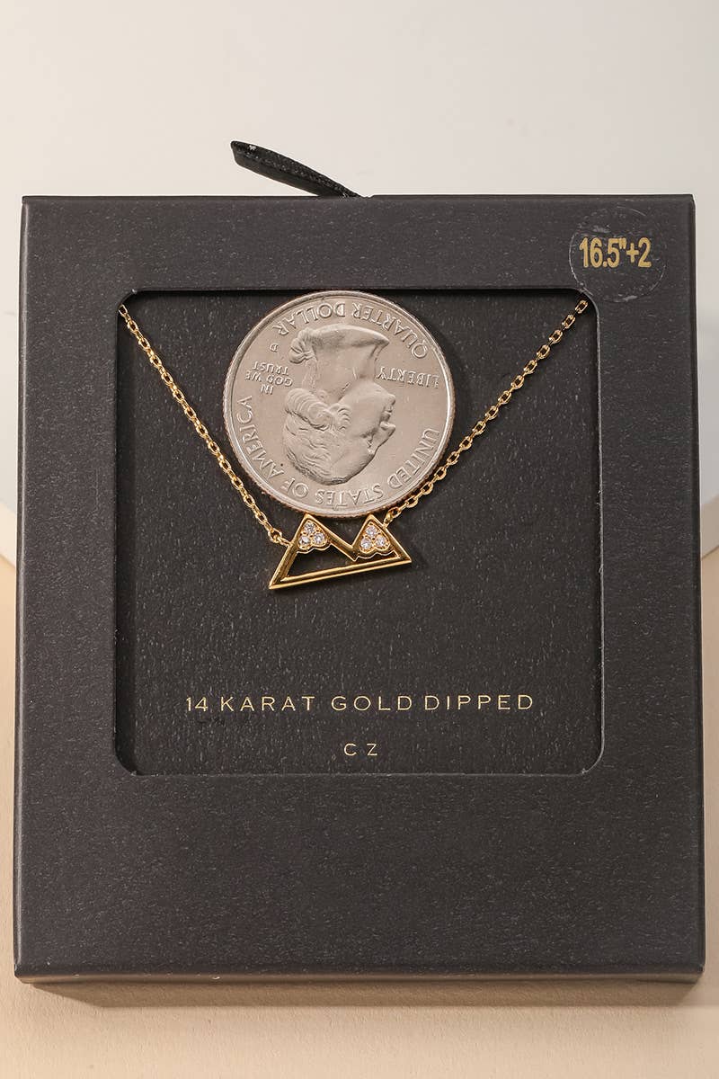 Secret Box Gold Dipped Mountain Pendant Necklace
