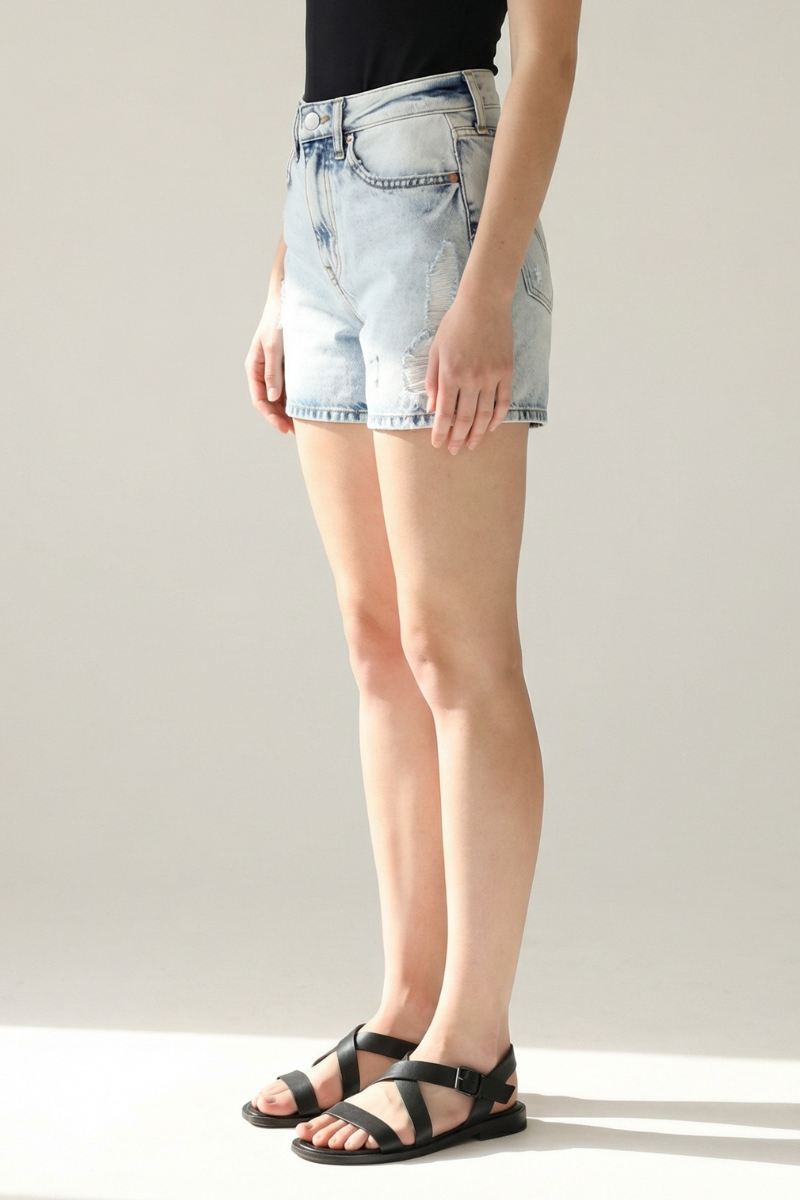 High Rise Midi Shorts
