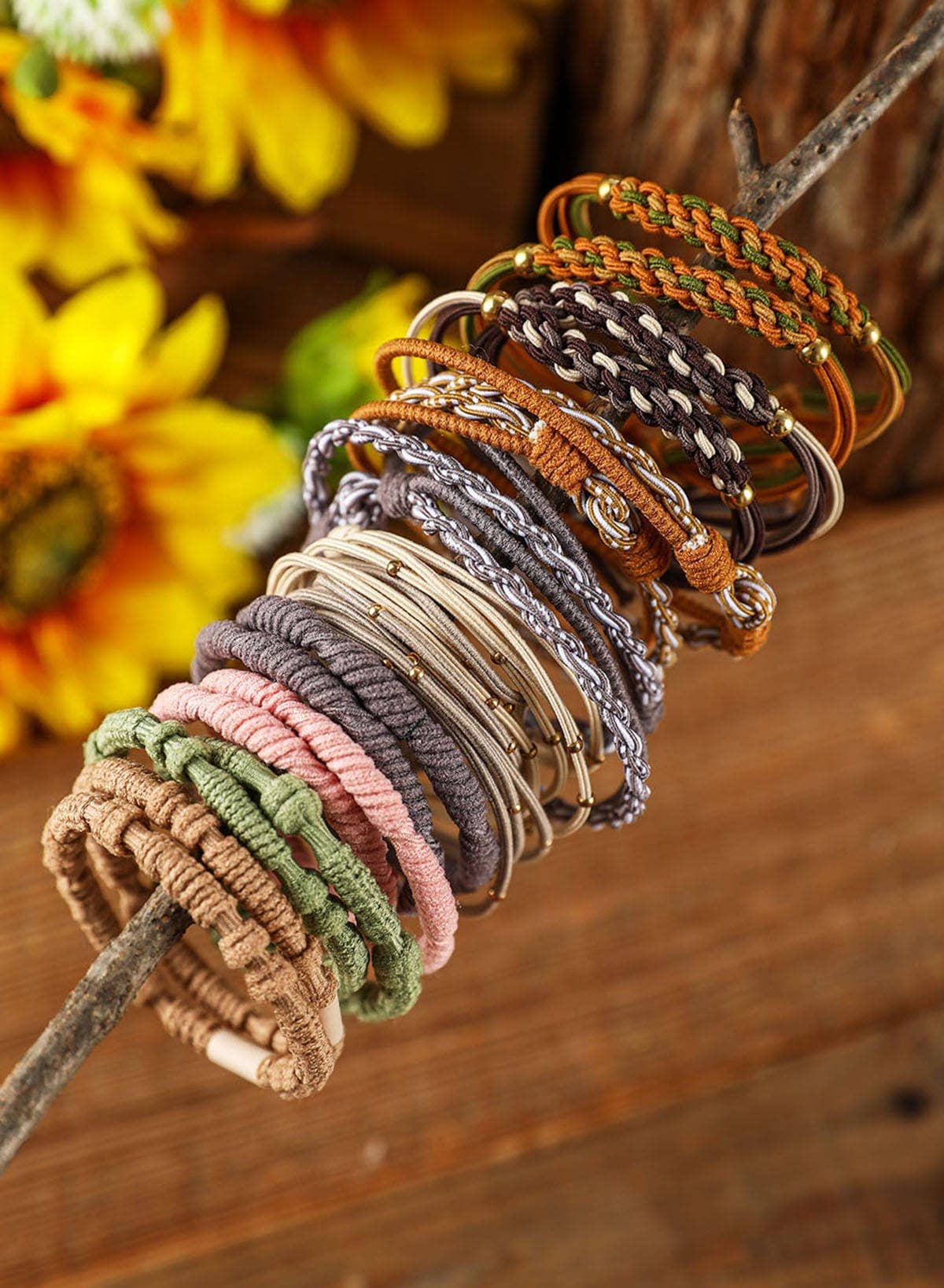 Boho Knotted Hair Ties - 20 pieces