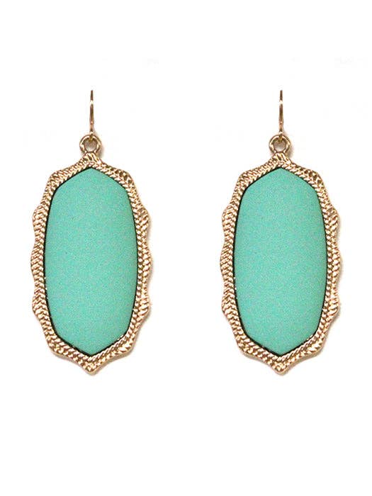 Gold Rim Abstract Dangle Earrings