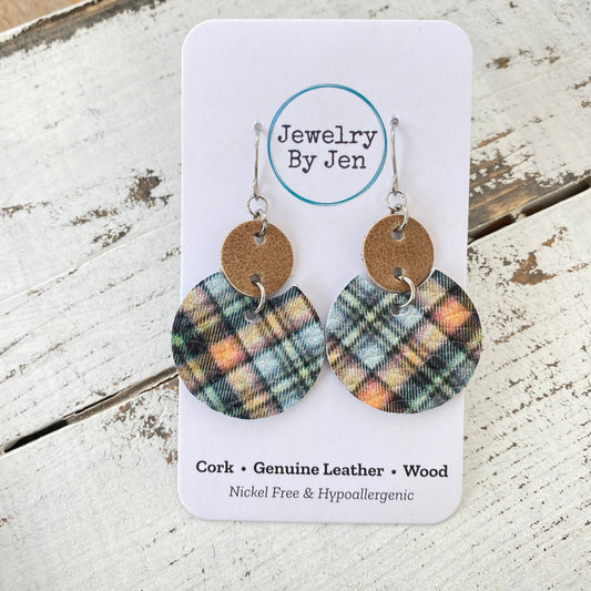 Luna Earrings (Medium): Tartan Plaid