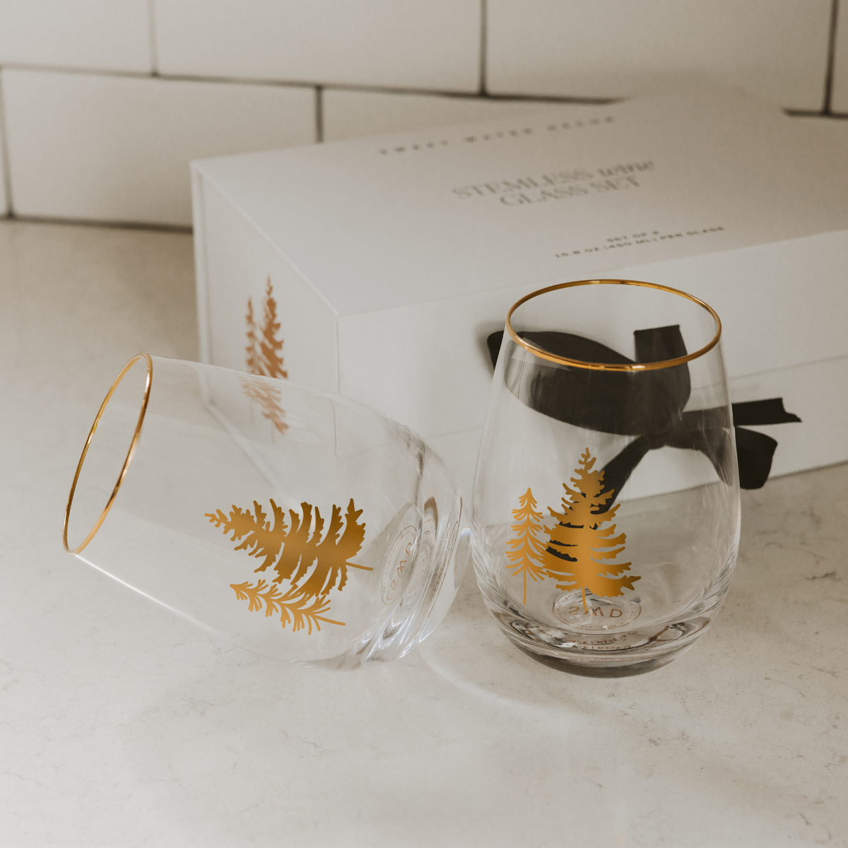 Trees Stemless Wine Glasses