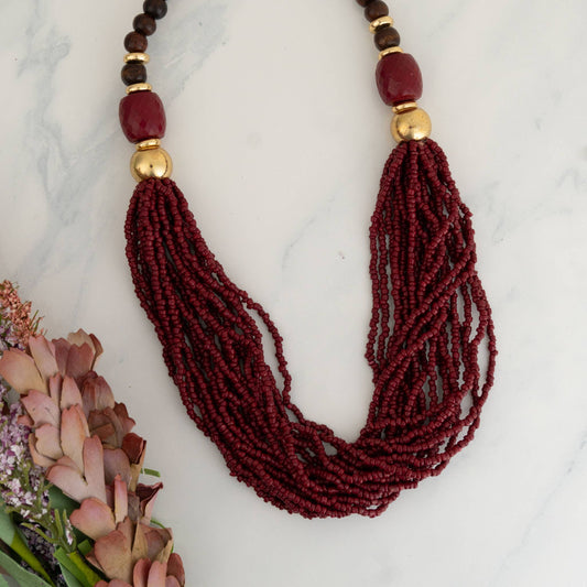 Seed Bead 16" Statement Necklace