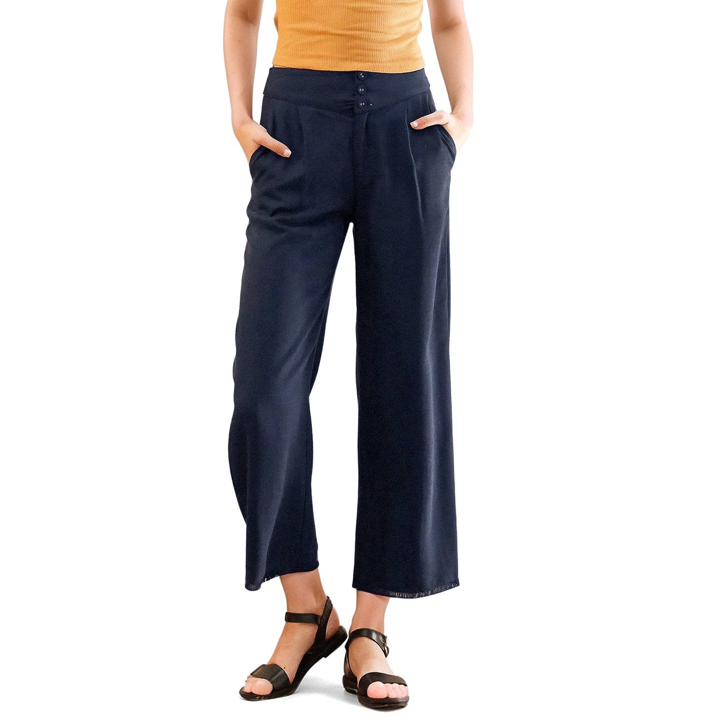 Fringe Hem Cropped Pants