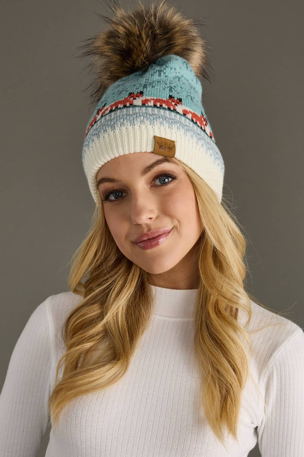 Lt. Blue Fox Pattern Hat