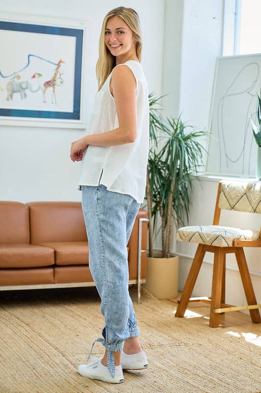 Cotton Gauze Sleeveless Blouse