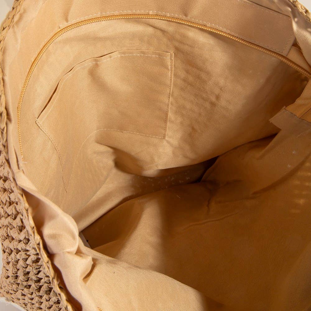 Straw Braided Hat Holder Tote Bag