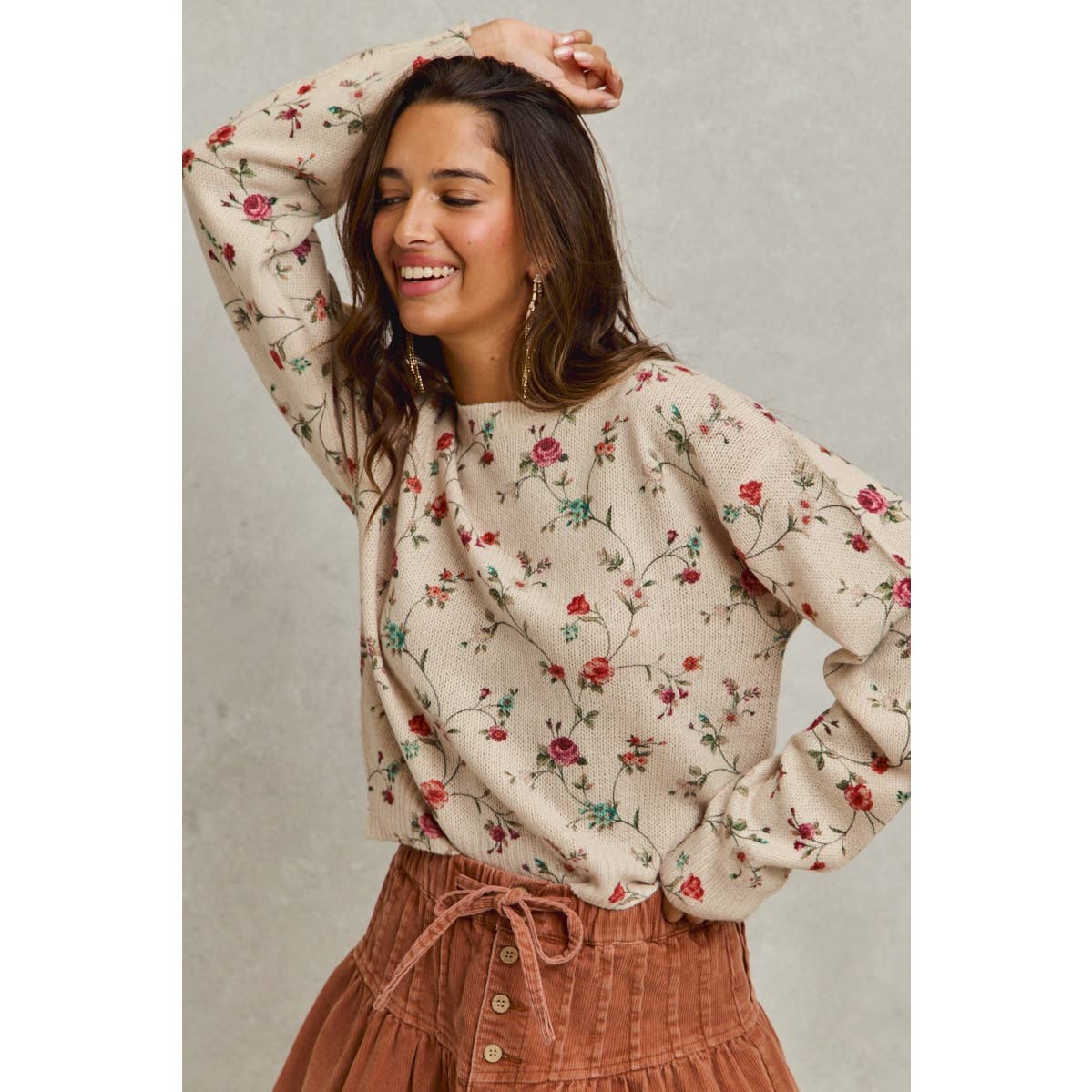 Blossoming Vine Knit Sweater