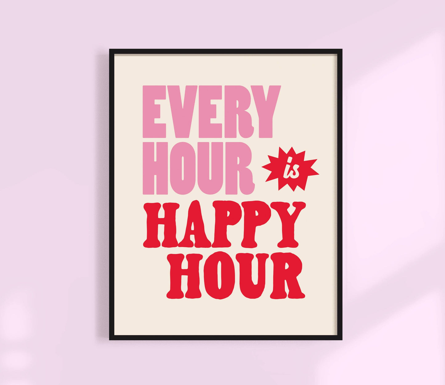 Every Hour is Happy Hour Print | Bar Cart Art Print