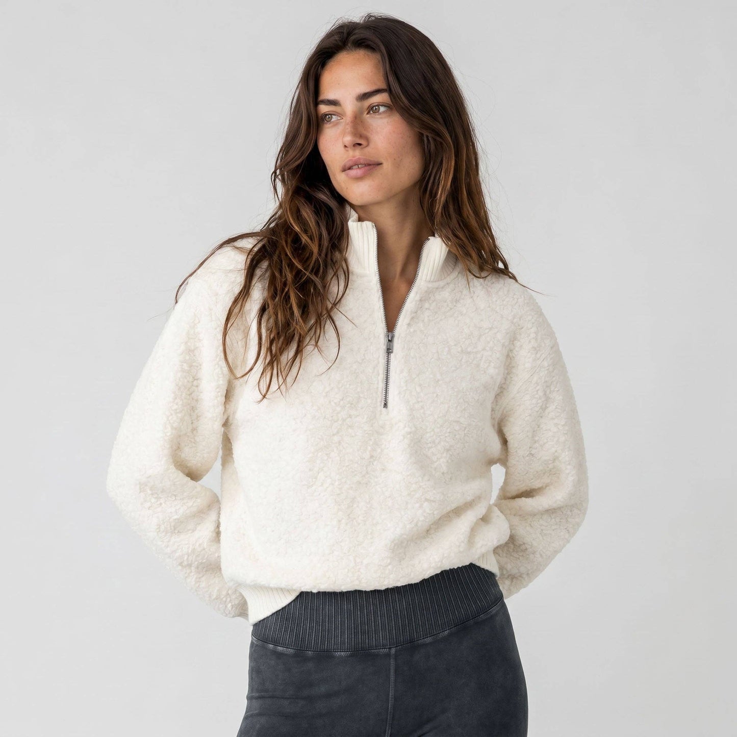 Women's Magnolia Bouclé Quarter Zip Pullover
