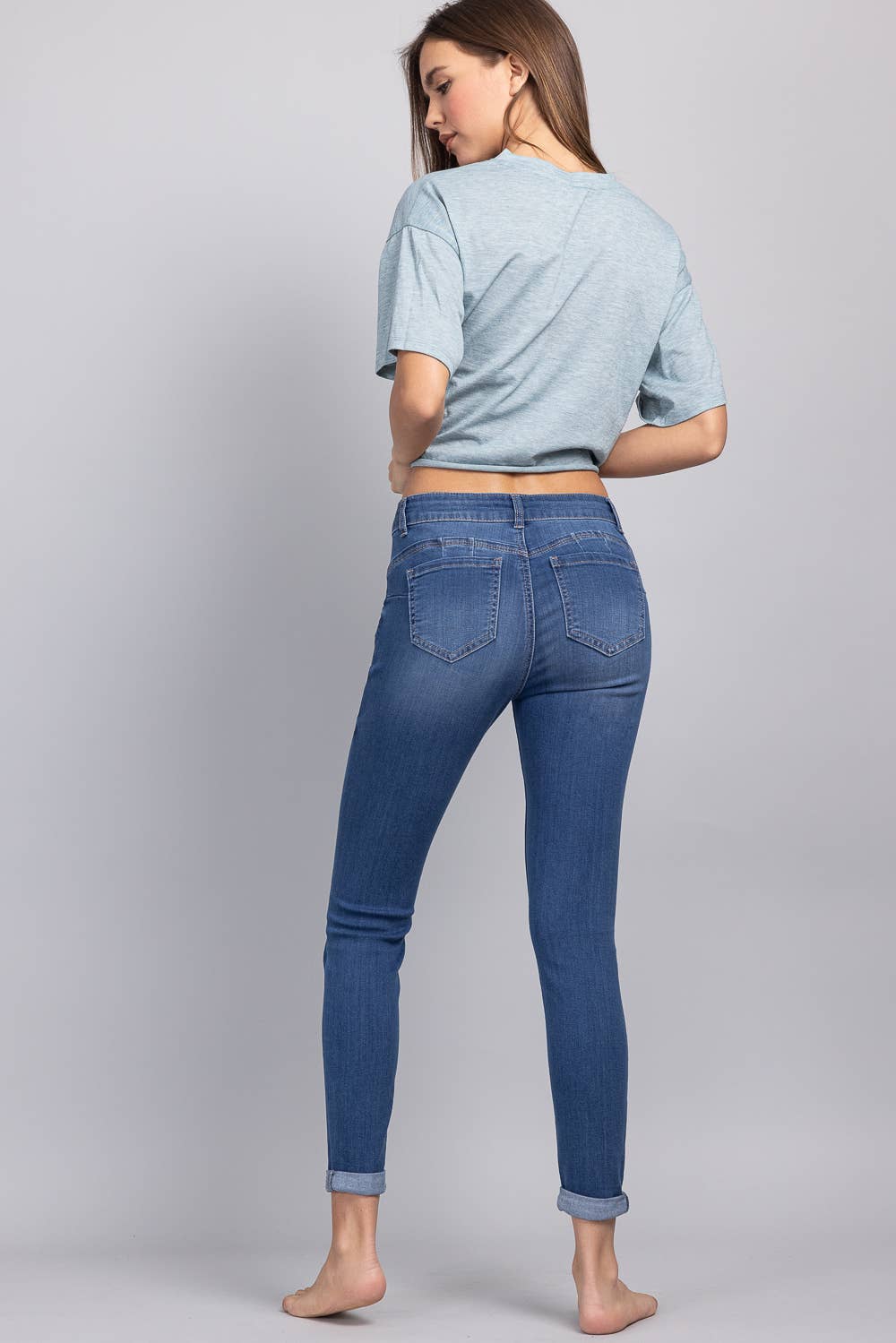 Push Up Ankle Skinny Jeans