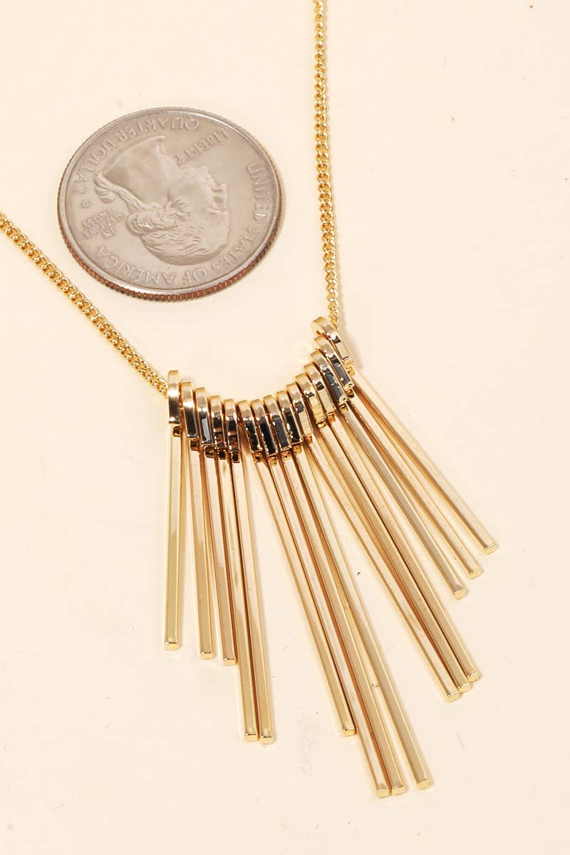 Bar Fringe Charm Necklace