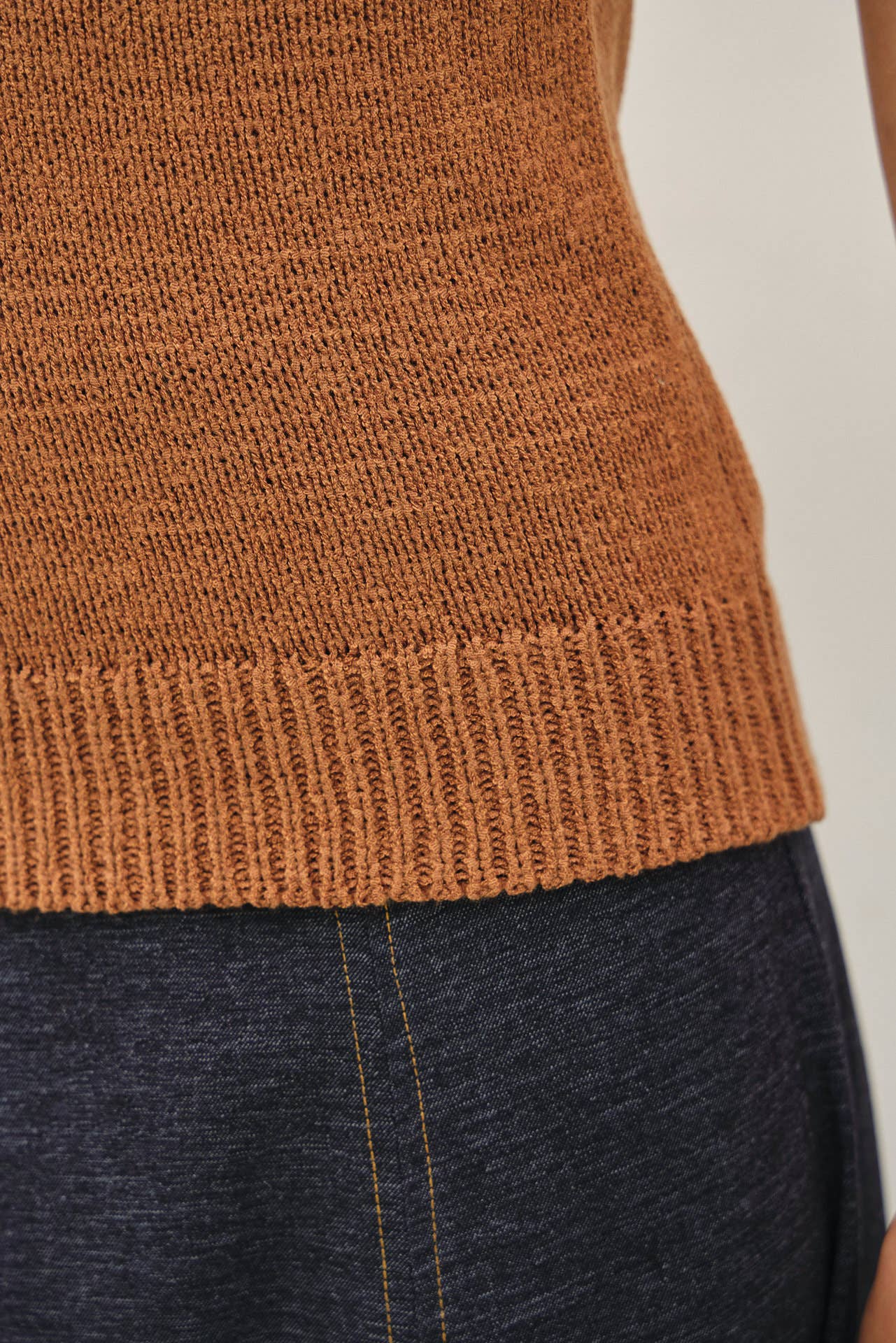 V-Neck Pointelle Sweater Tank