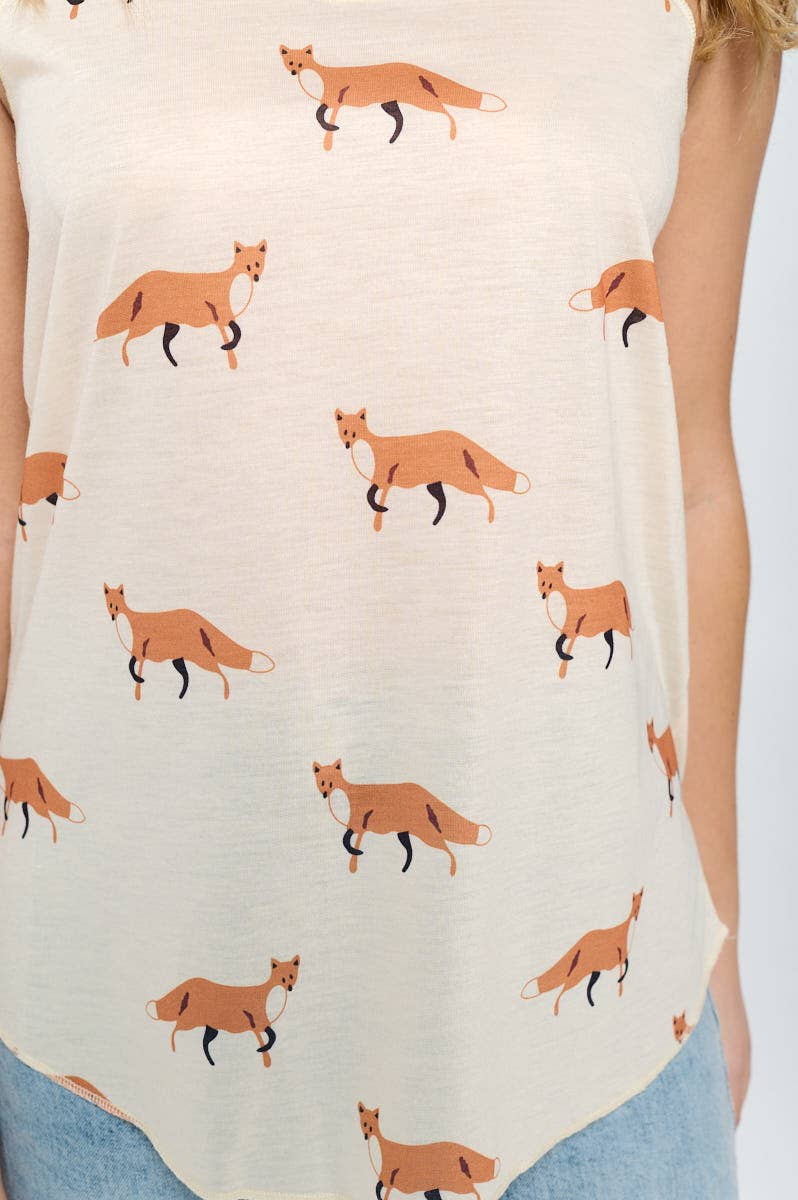 Fox Print Tank Top