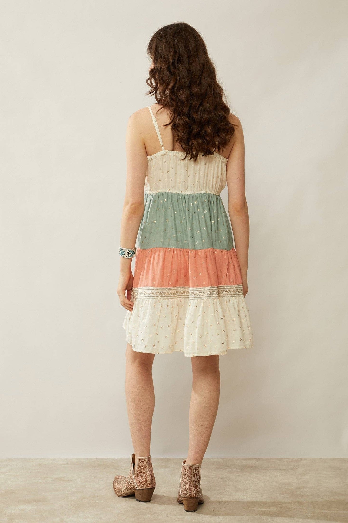 Color Stripe Babydoll Dress