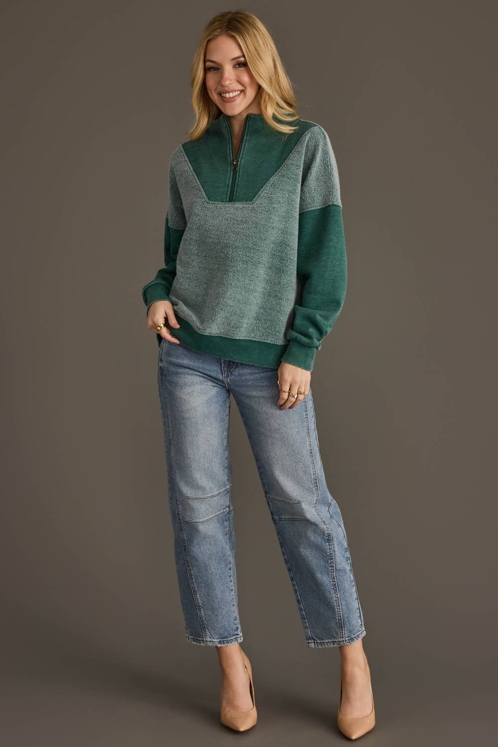 Evergreen Meadow Quarter Zip Sweatshirt