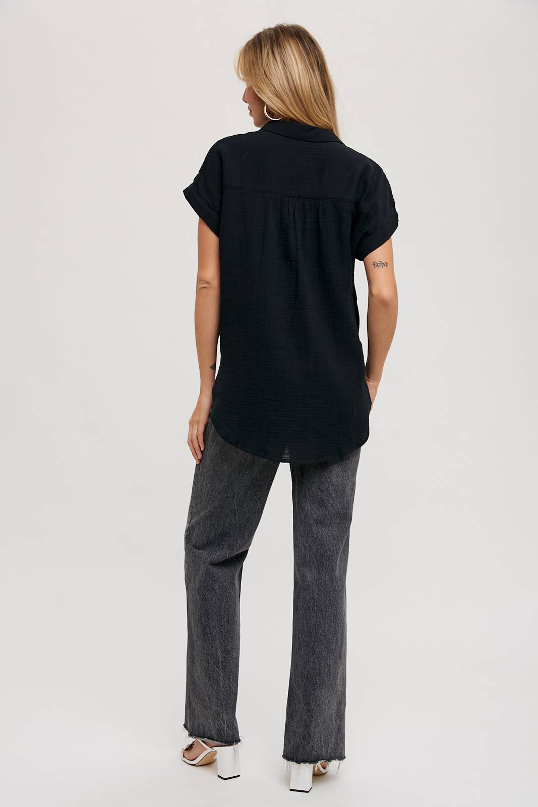 Front Tie Button Up Shirt