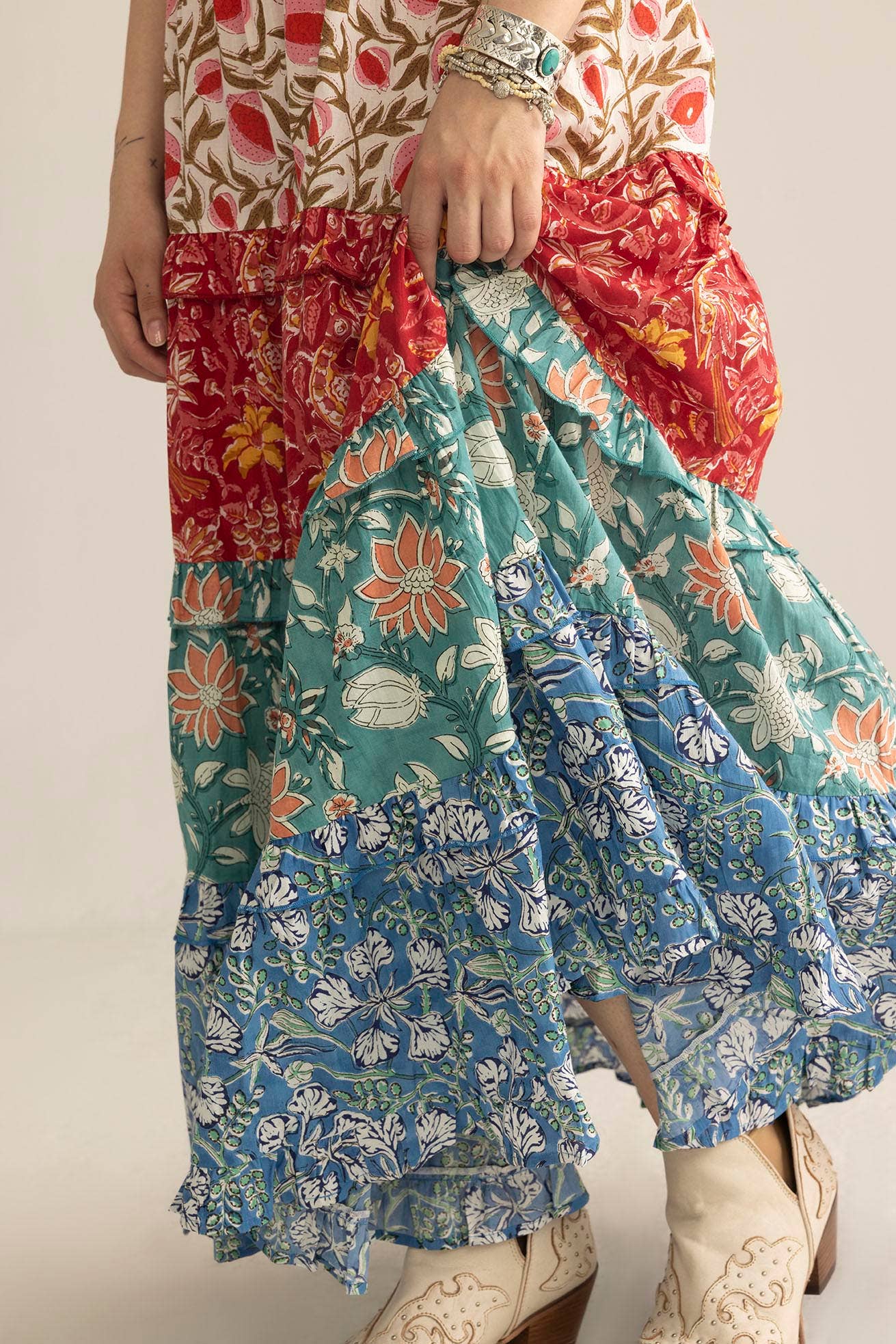 Kismet Patchplay Skirt in Poppy Bloom