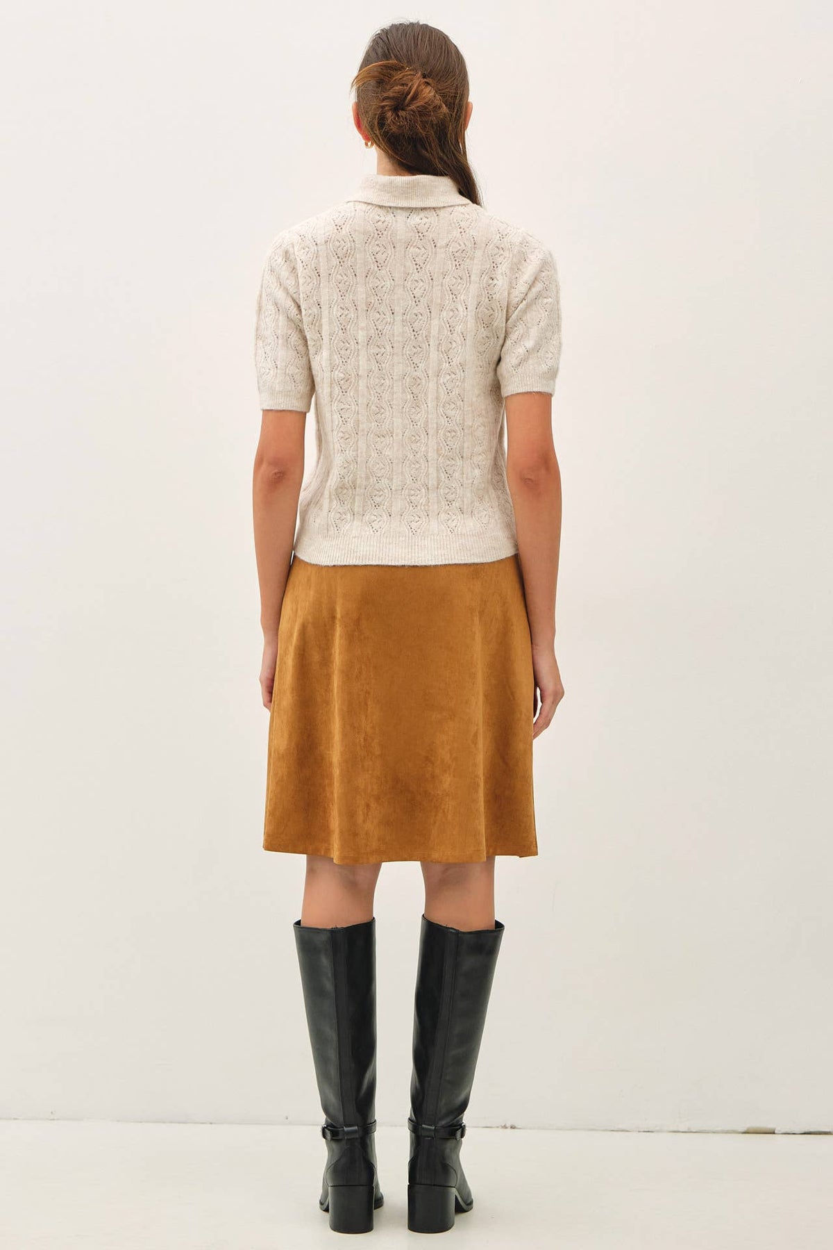 Desert Fox Faux Suede A-Line Skirt