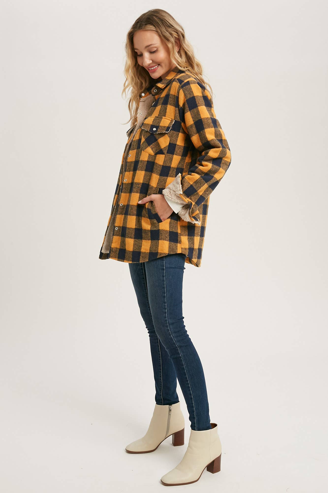 Buffalo Plaid Sherpa-Lined Shacket