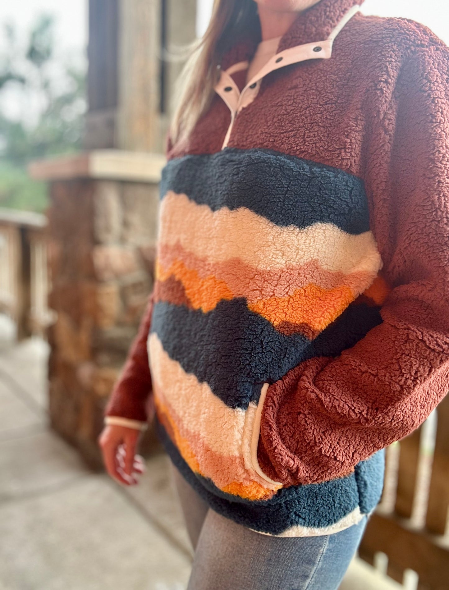 Retro Rockies Sherpa Pullover