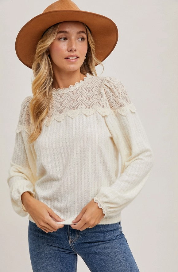 Lace Trimmed Blouse