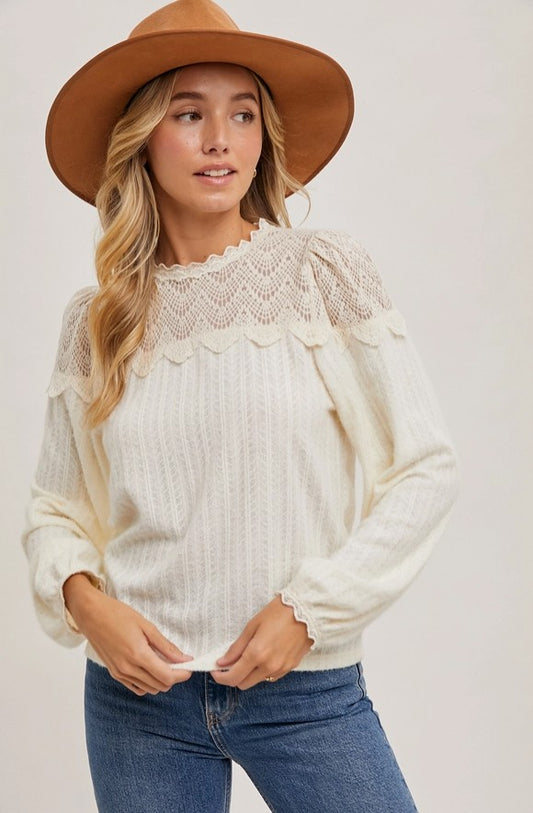 Lace Trimmed Blouse