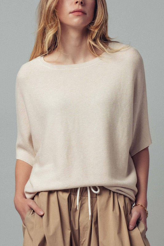 Relaxed Dolman Sleeve Knit Sweater