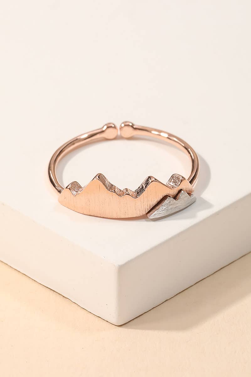 Gold Dipped Two Toned Mountain Adjustable Ring