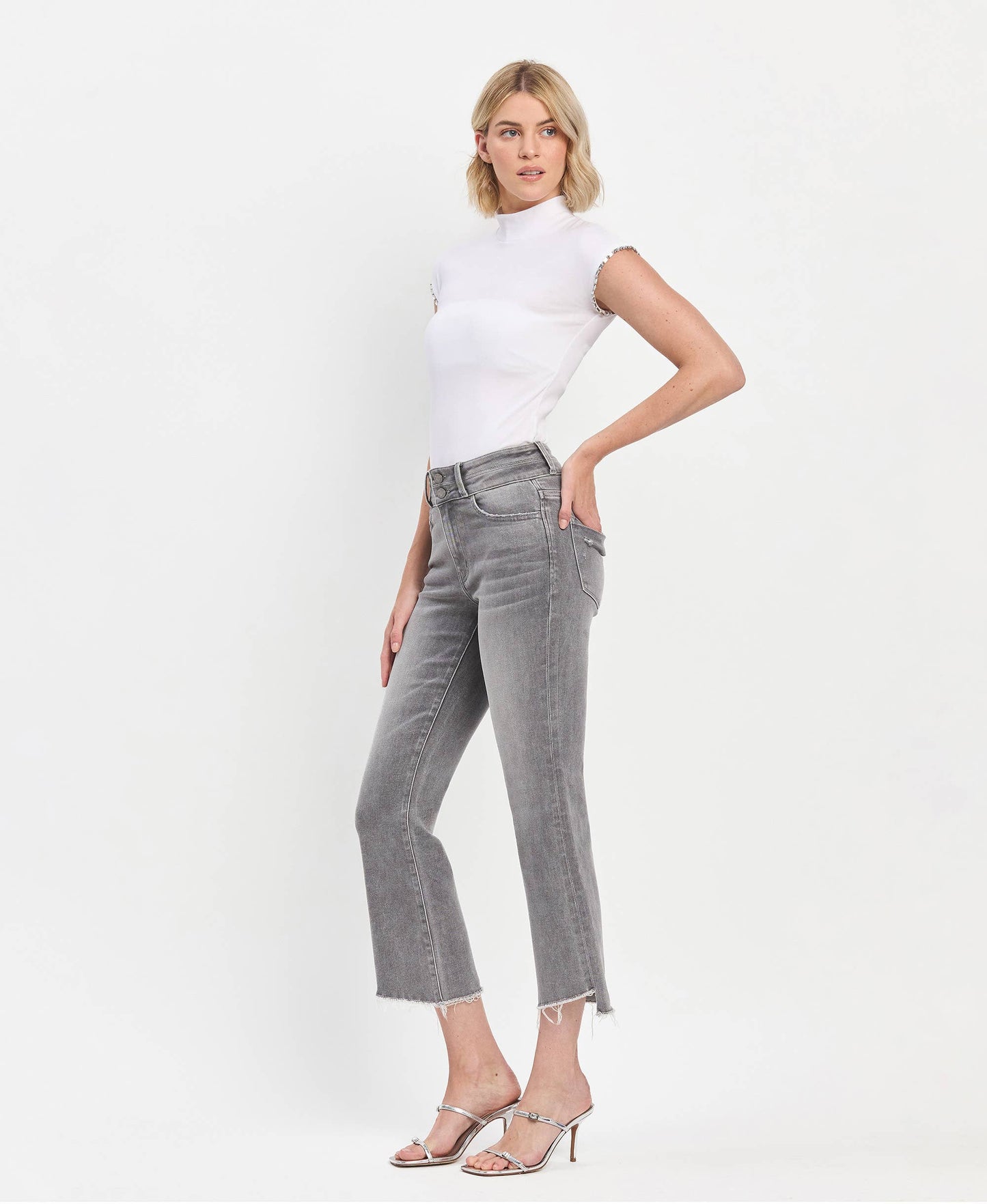 High Rise Bootcut Cropped Jeans