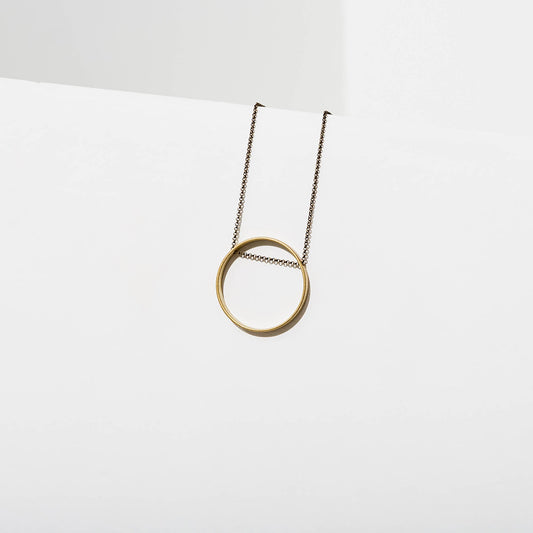 Horizon Brass Circle Necklace