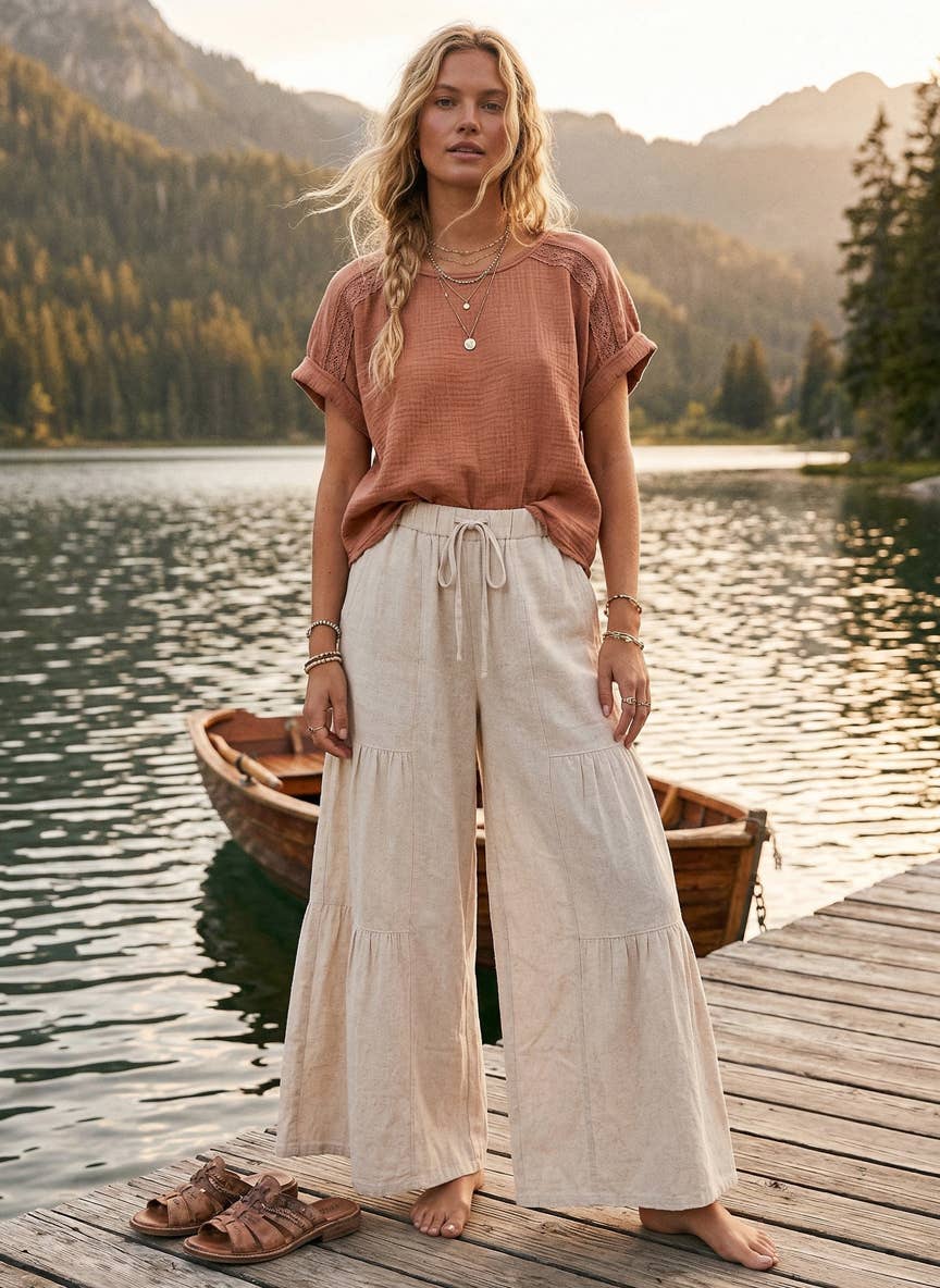 Tiered Palazzo Pants