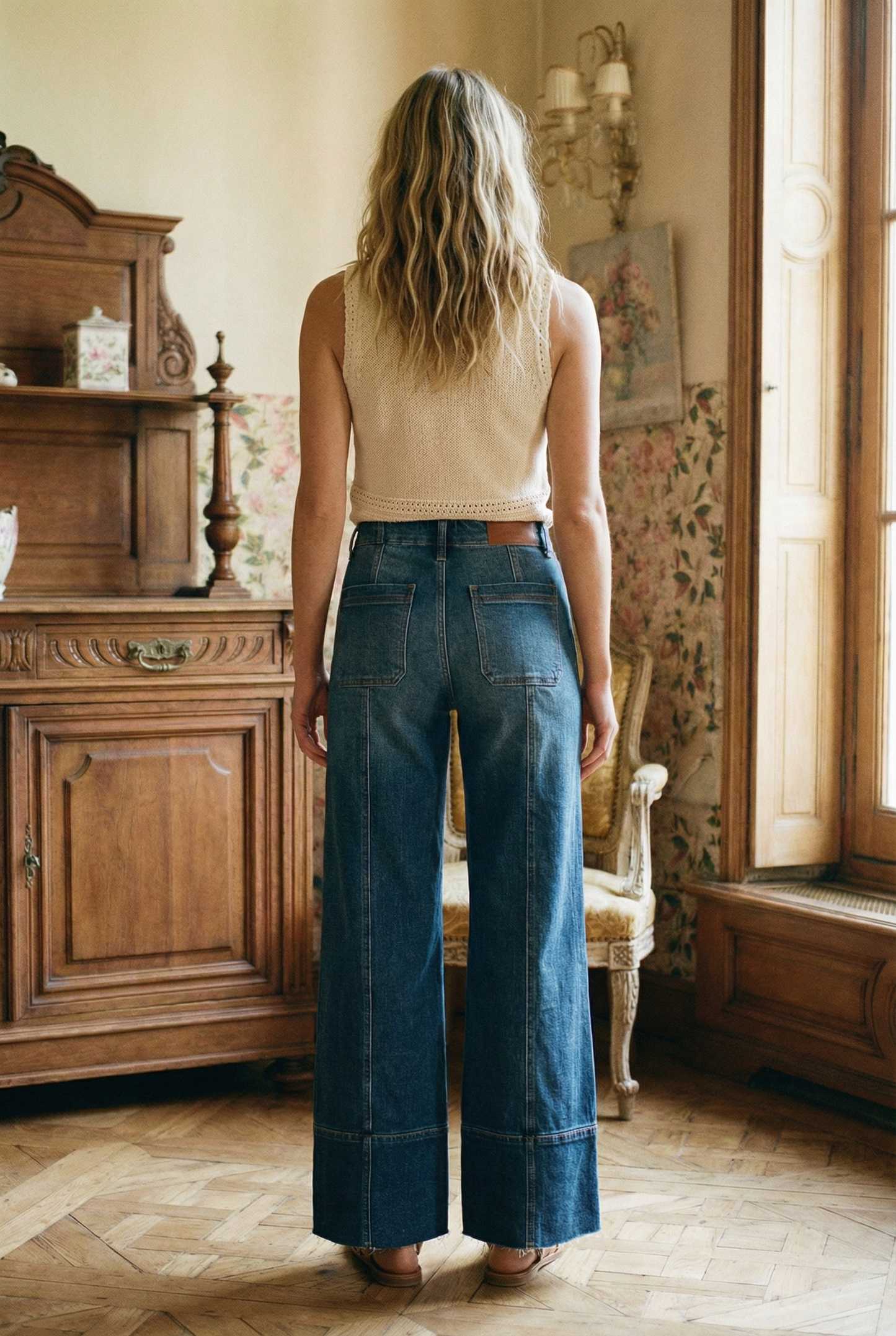 Seamed High Rise Jeans
