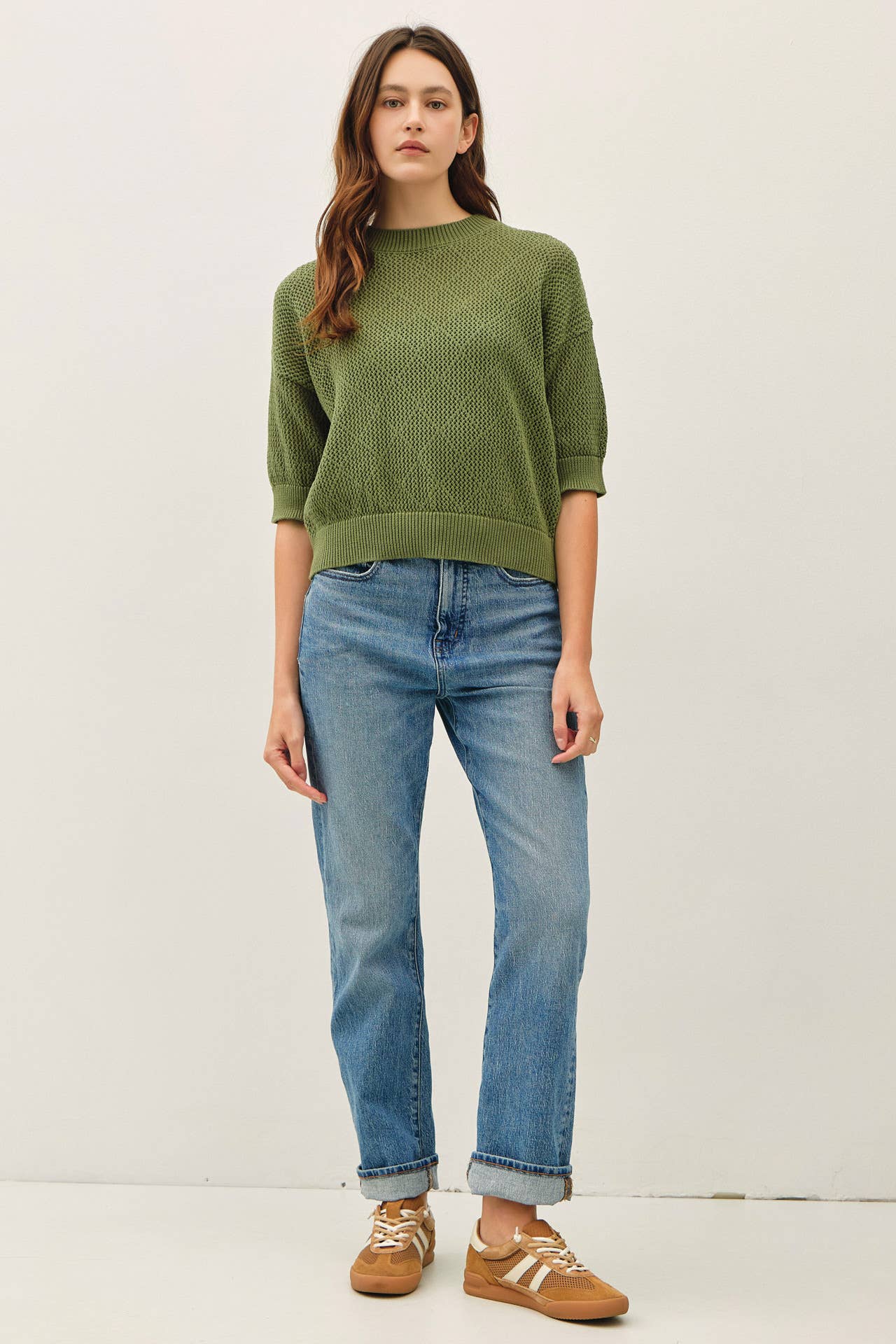 Diamond Stitch Crochet Sweater Blouse