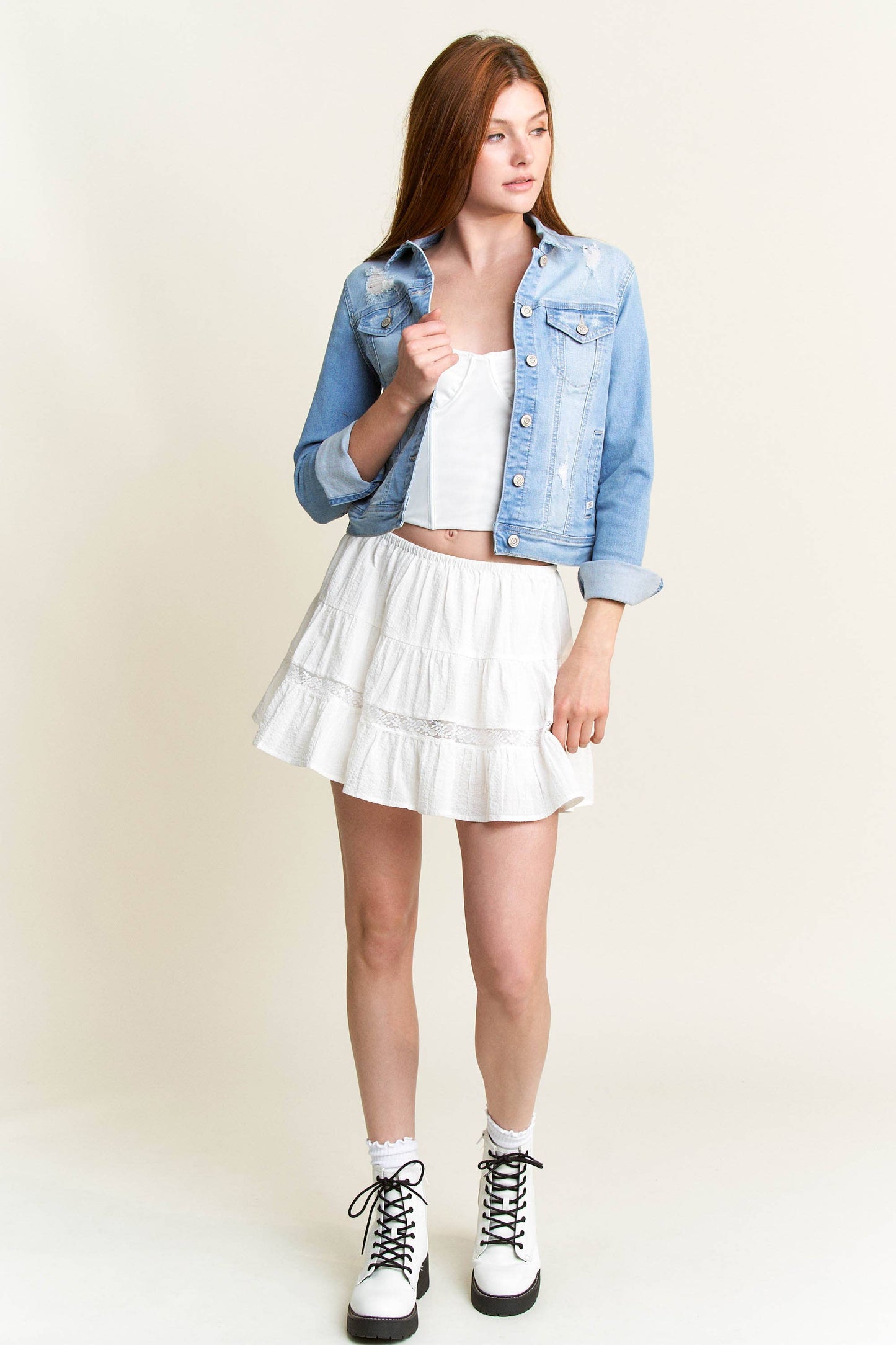 PRE PACK Classic Distressed Denim Jacket EJ2053