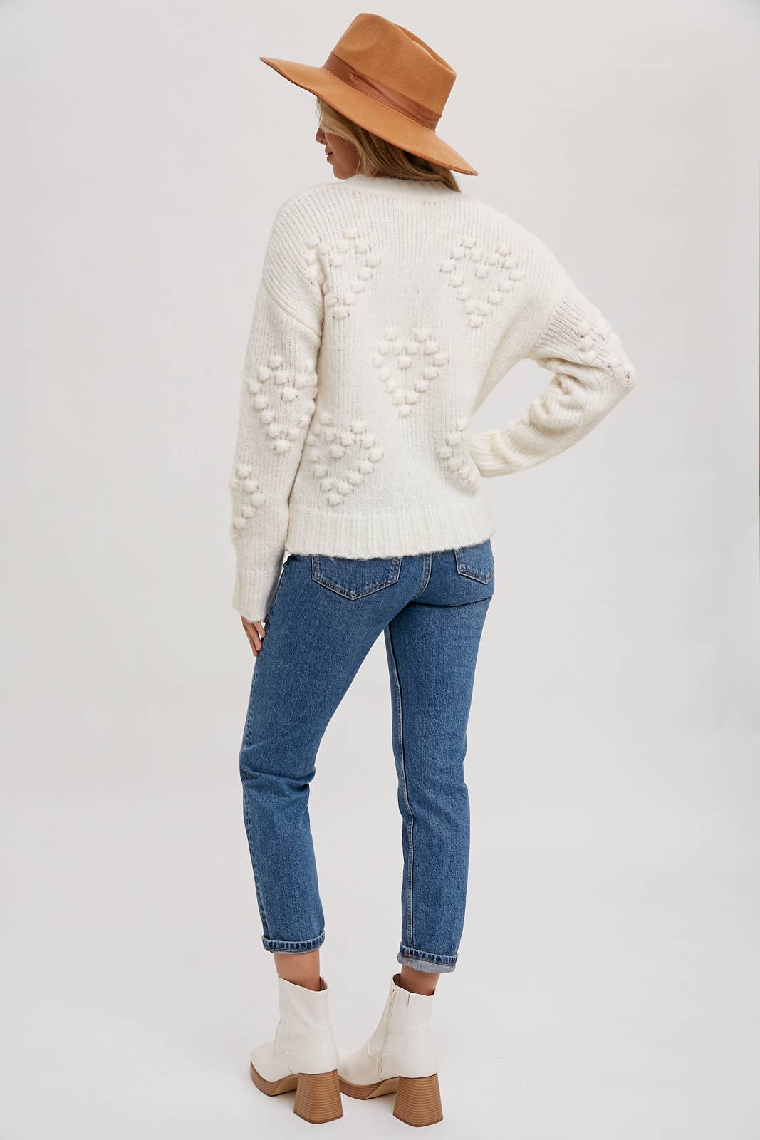 Heart Pom Pom Sweater