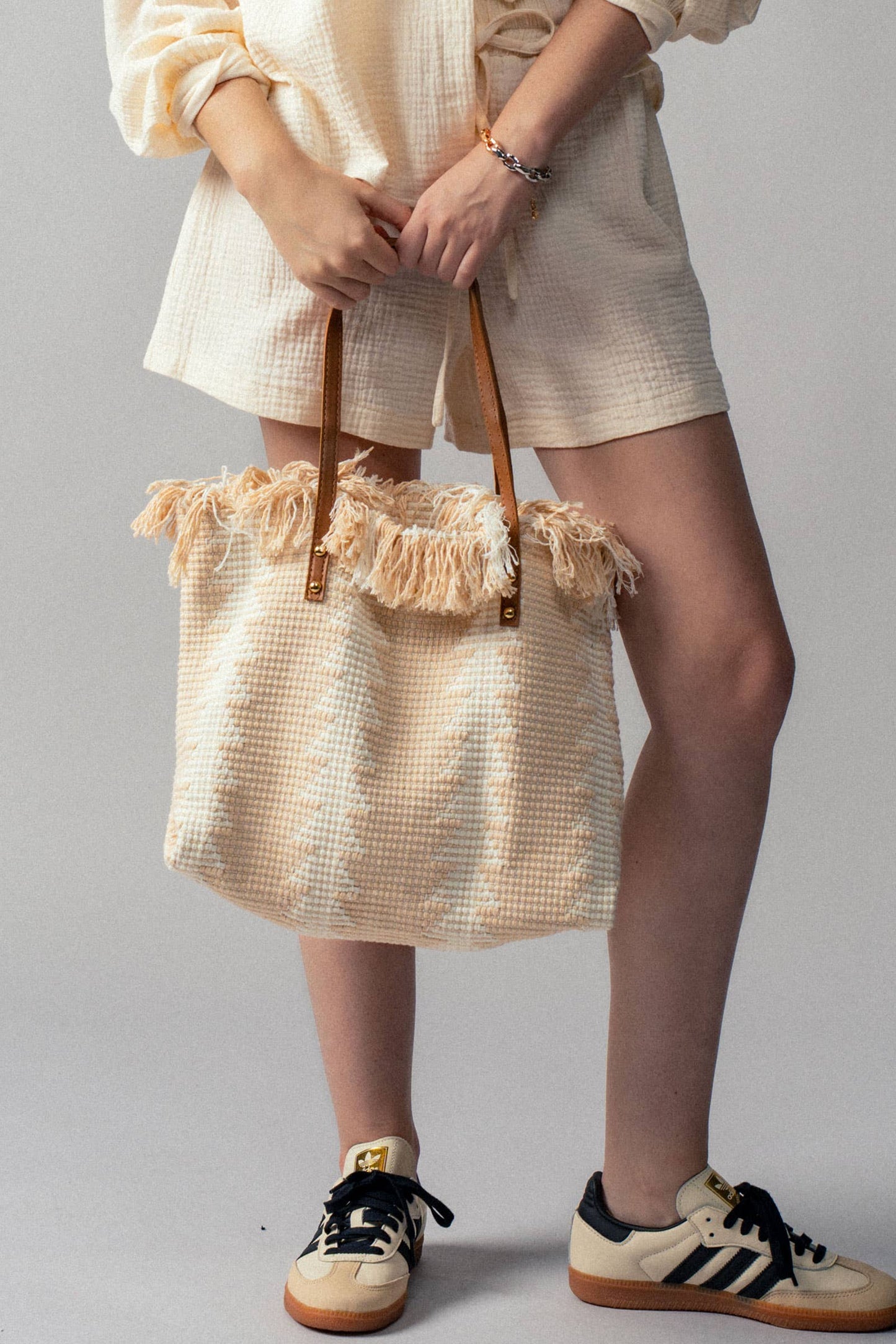 Geometric Fringe Tote Bag