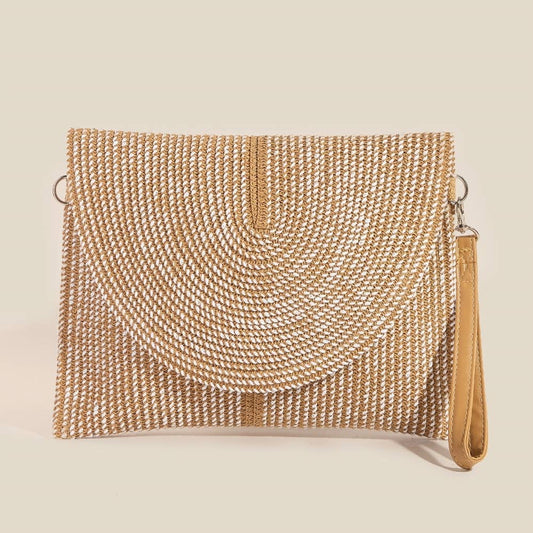 Two Tone Woven Envelope Clutch