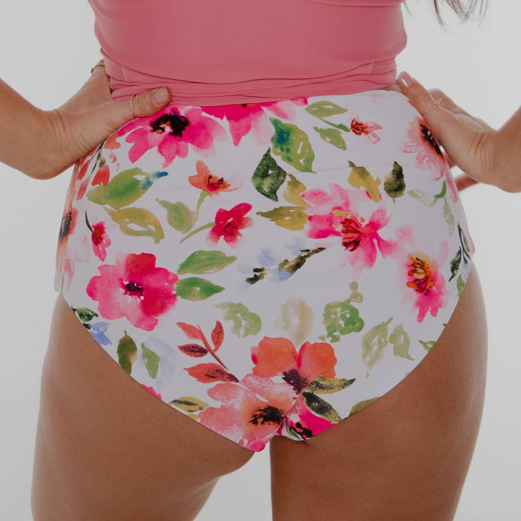 Pink/Pink Floral Reversible Mid Rise Bottoms